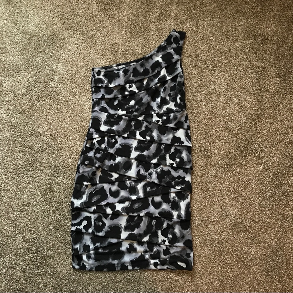 Flattering one shoulder cocktail dress